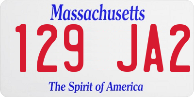 MA license plate 129JA2