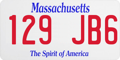 MA license plate 129JB6