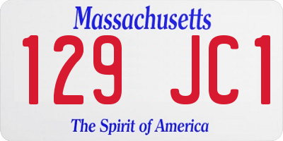 MA license plate 129JC1