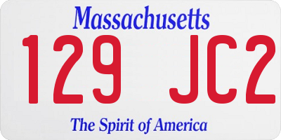 MA license plate 129JC2