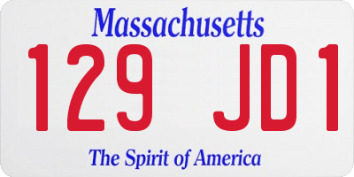 MA license plate 129JD1