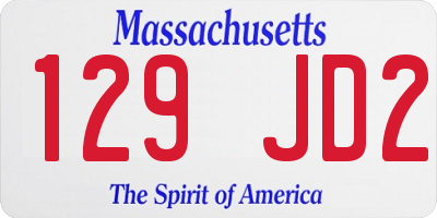MA license plate 129JD2