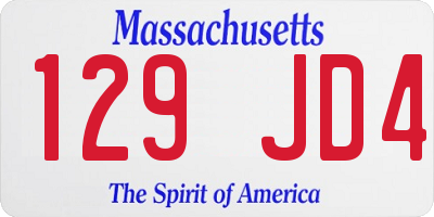 MA license plate 129JD4