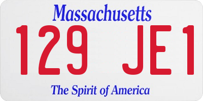 MA license plate 129JE1