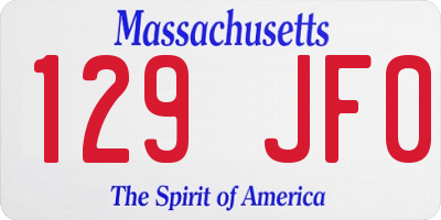 MA license plate 129JF0