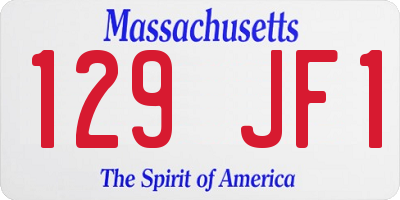 MA license plate 129JF1