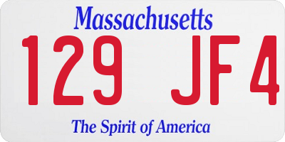 MA license plate 129JF4