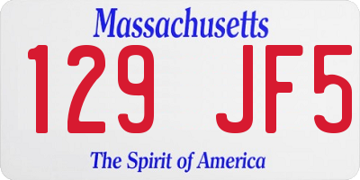 MA license plate 129JF5