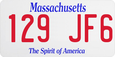 MA license plate 129JF6