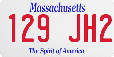 MA license plate 129JH2