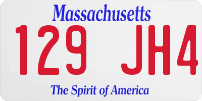 MA license plate 129JH4