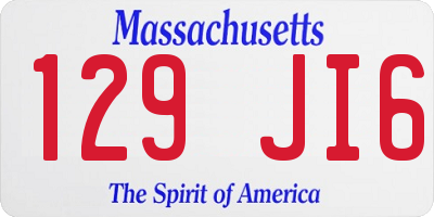 MA license plate 129JI6