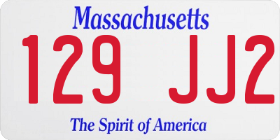 MA license plate 129JJ2