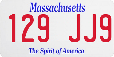 MA license plate 129JJ9