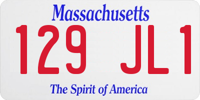 MA license plate 129JL1