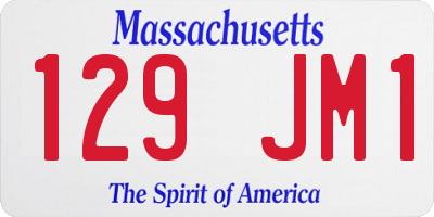 MA license plate 129JM1