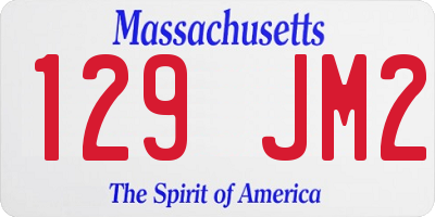 MA license plate 129JM2