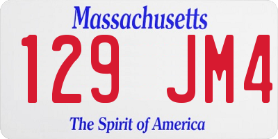 MA license plate 129JM4