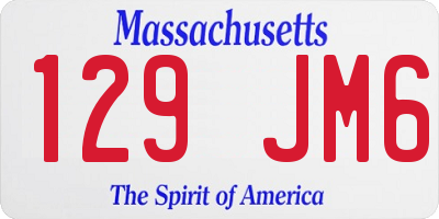 MA license plate 129JM6
