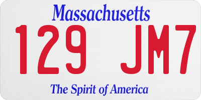 MA license plate 129JM7
