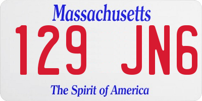 MA license plate 129JN6