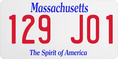 MA license plate 129JO1