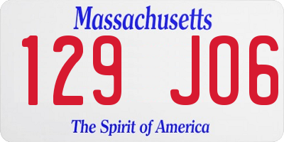 MA license plate 129JO6
