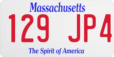MA license plate 129JP4