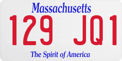 MA license plate 129JQ1