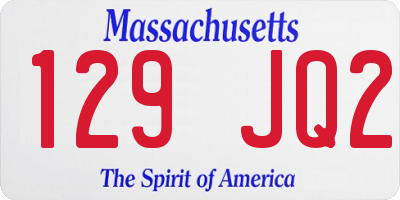 MA license plate 129JQ2