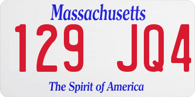 MA license plate 129JQ4