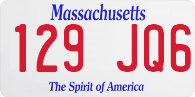 MA license plate 129JQ6