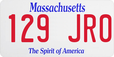 MA license plate 129JR0