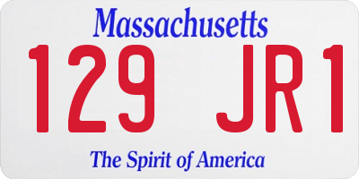 MA license plate 129JR1