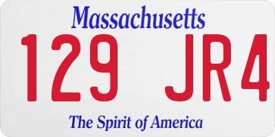 MA license plate 129JR4