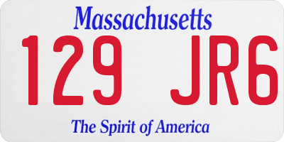 MA license plate 129JR6