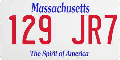 MA license plate 129JR7
