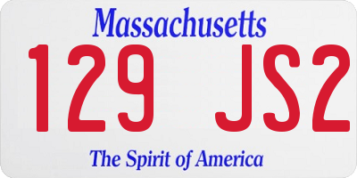 MA license plate 129JS2