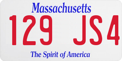 MA license plate 129JS4