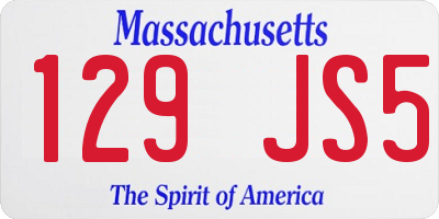 MA license plate 129JS5