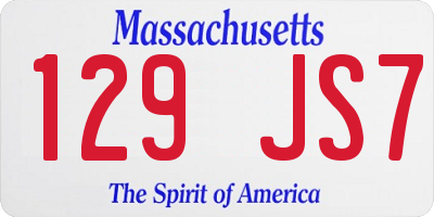 MA license plate 129JS7