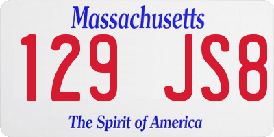 MA license plate 129JS8