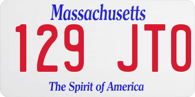 MA license plate 129JT0