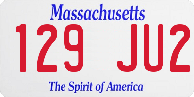 MA license plate 129JU2