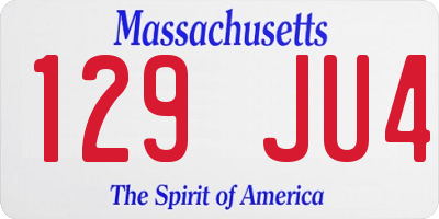 MA license plate 129JU4