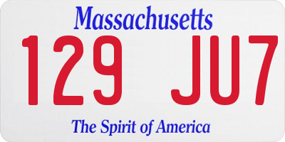 MA license plate 129JU7