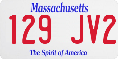 MA license plate 129JV2