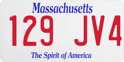 MA license plate 129JV4