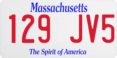 MA license plate 129JV5