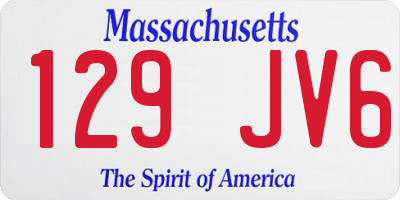 MA license plate 129JV6